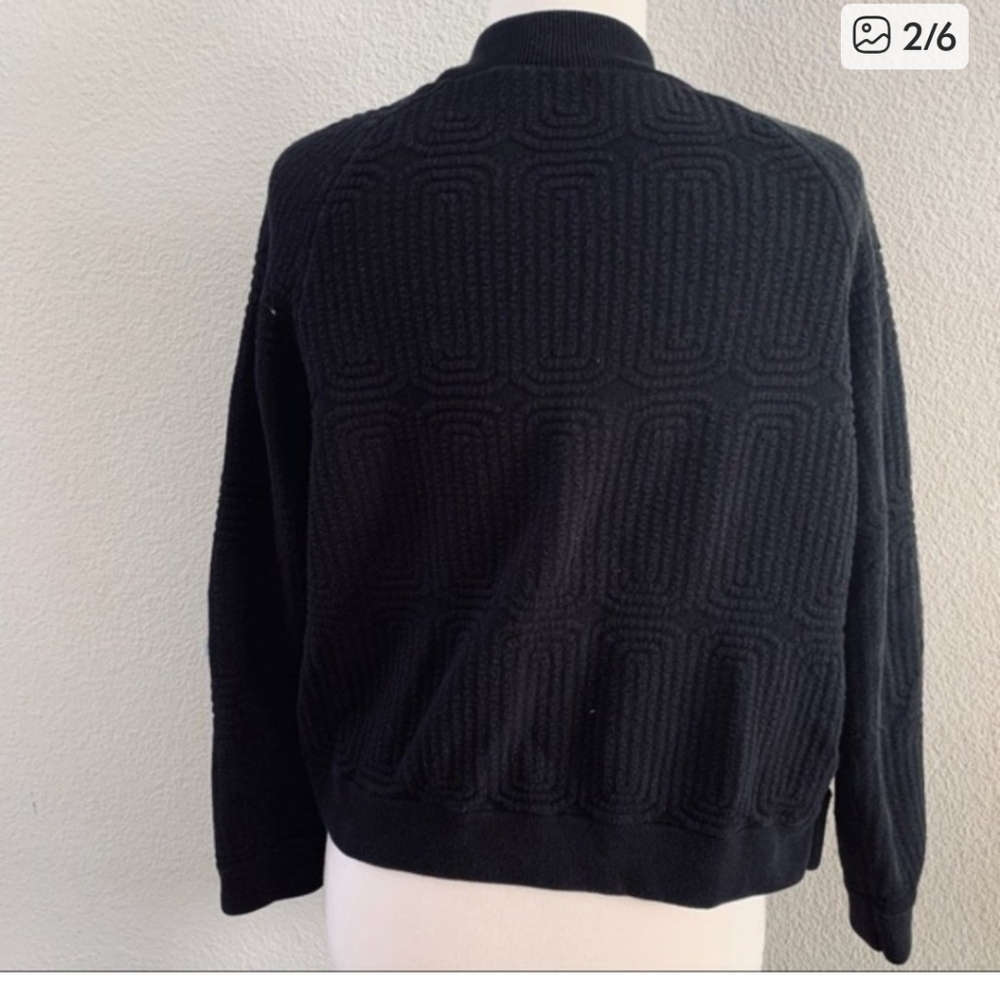 ANTHROPOLOGIE MOTH textured black zipper jacket M - Picture 2 of 5